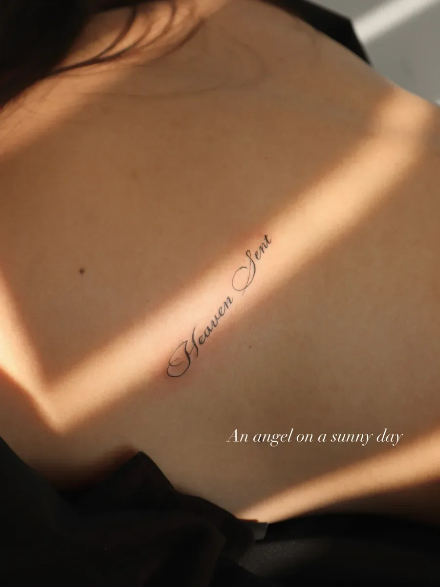 등 레터링🤍🪽 깔끔한 심플한 미니 라인 예쁜 추천 날개 천사 천국 기독교 감성 여자 남자 나비 등