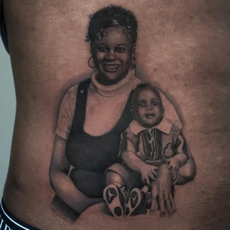 가족 사진타투 인물타투