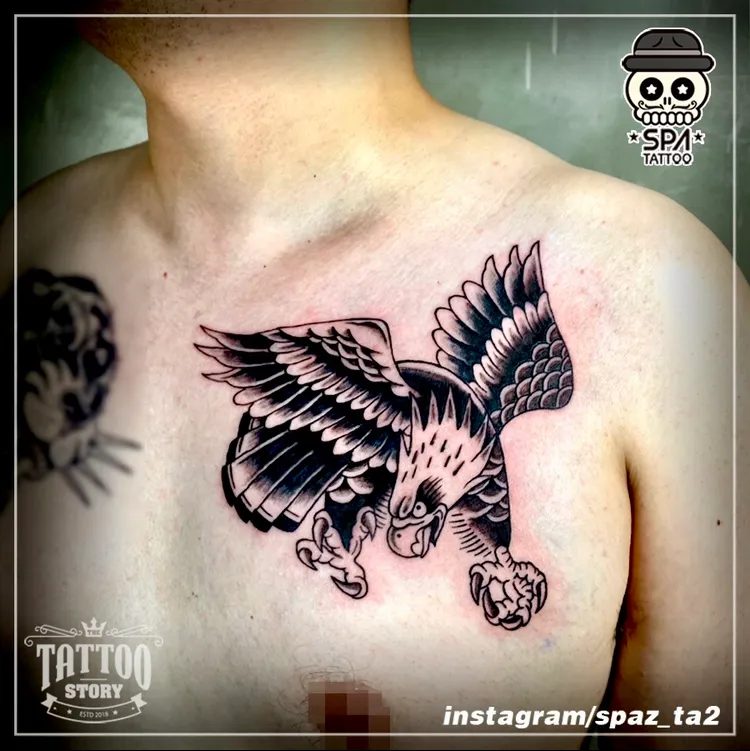 올드 스쿨 독수리 타투 - 1