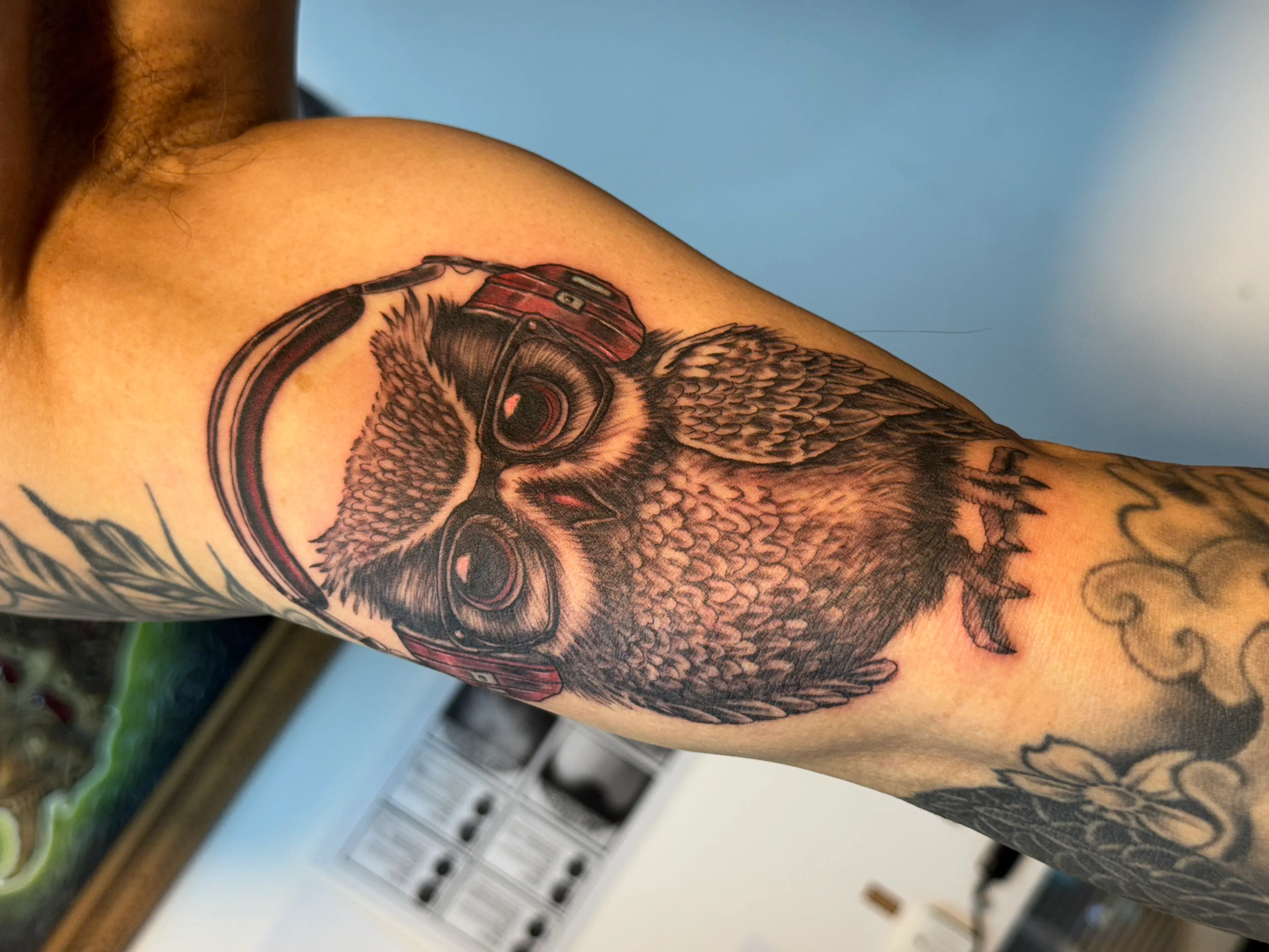 주안타투 재물운타투 부엉이타투 - 1