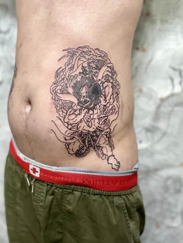 풍신 원포인트 라인 작업(완성 비용으로 기제되어있습니다)