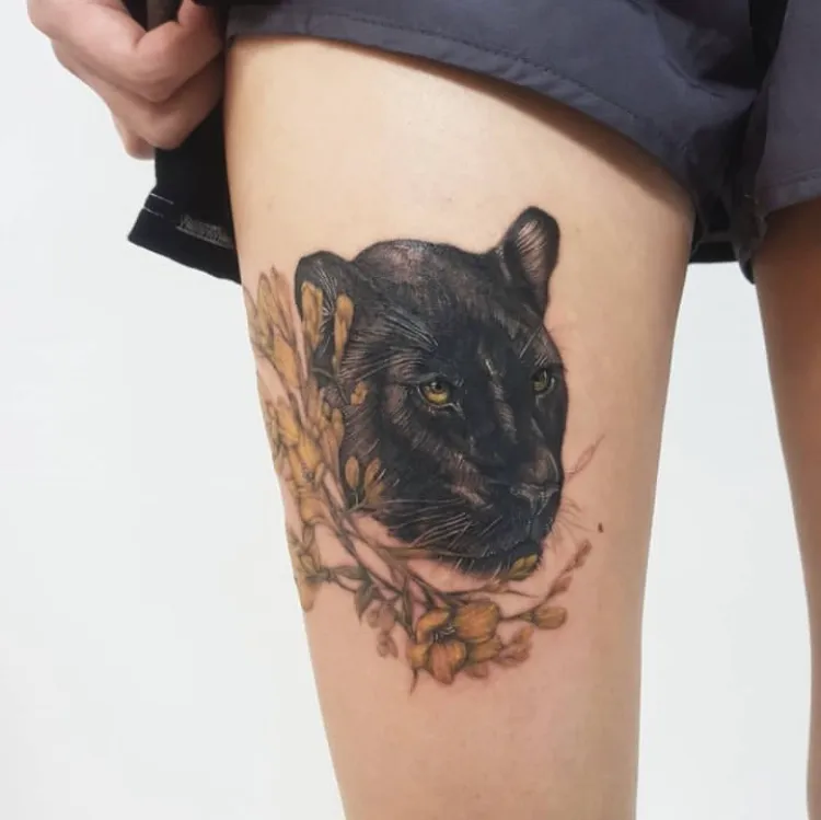 흑표범과 탄생화