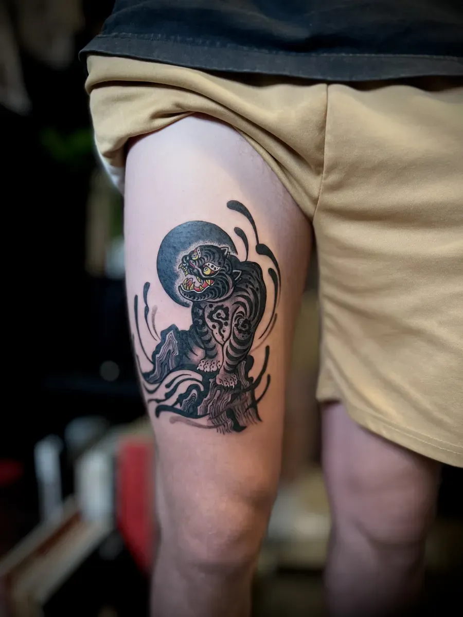 묘당타투 검은 호랑이 - 1