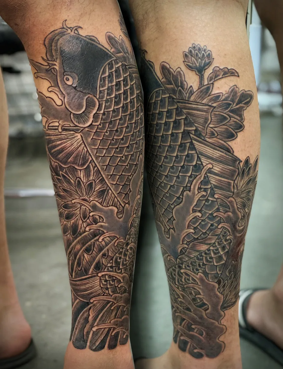 노잔디 타투 - 종아리 이레즈미 - 1