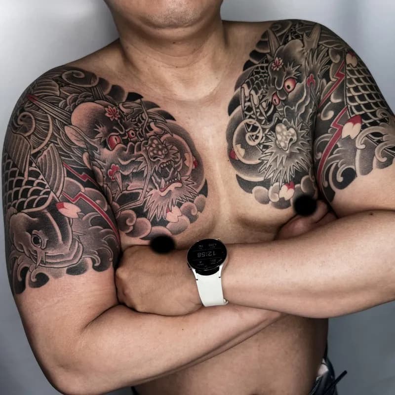 이레즈미 가슴반팔 용타투 잉어타투 부천타투 인천타투 시흥타투 제로타투 - 1