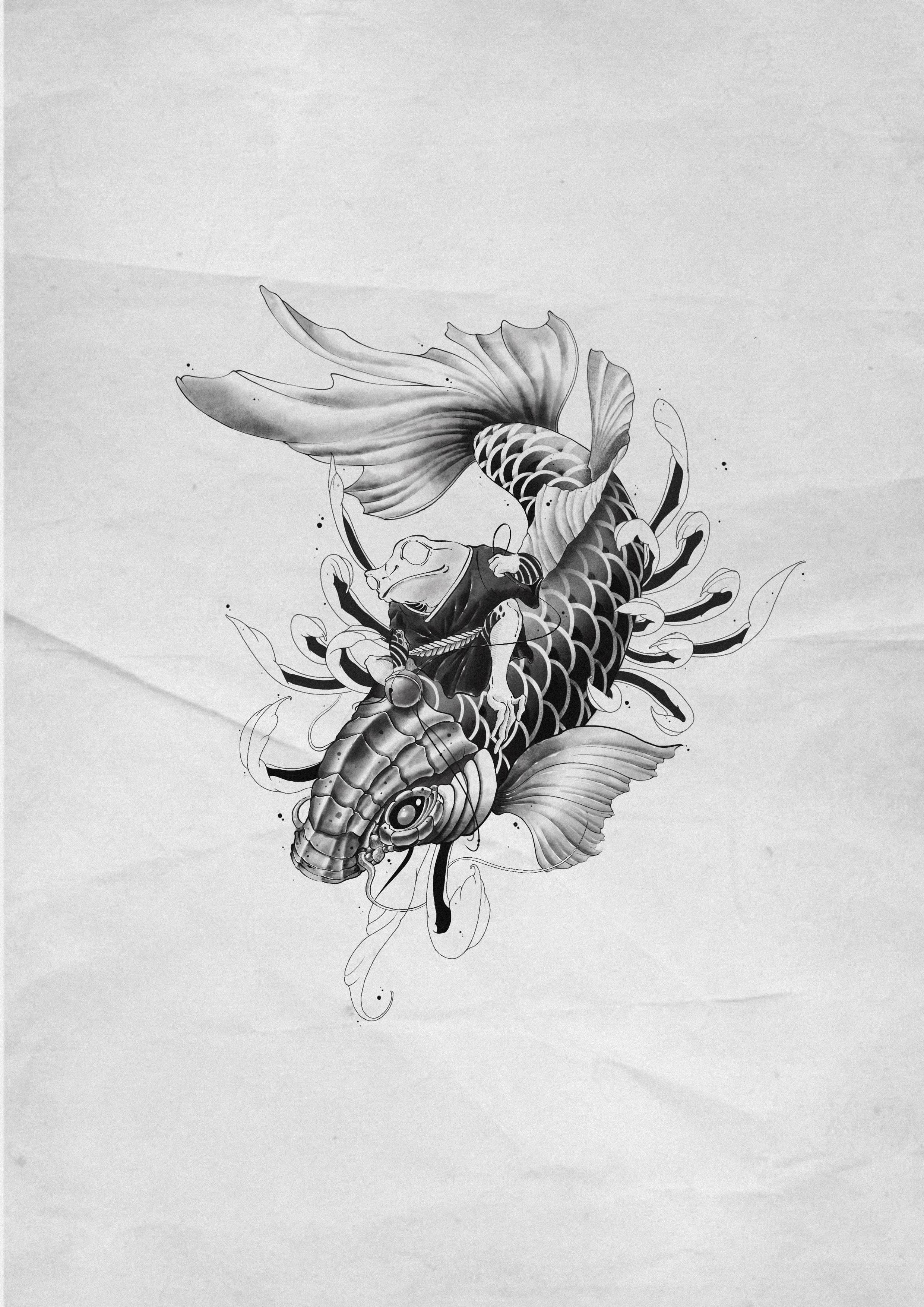 잉어타투, 개구리타투, 오리엔탈, 이레즈미 - 1