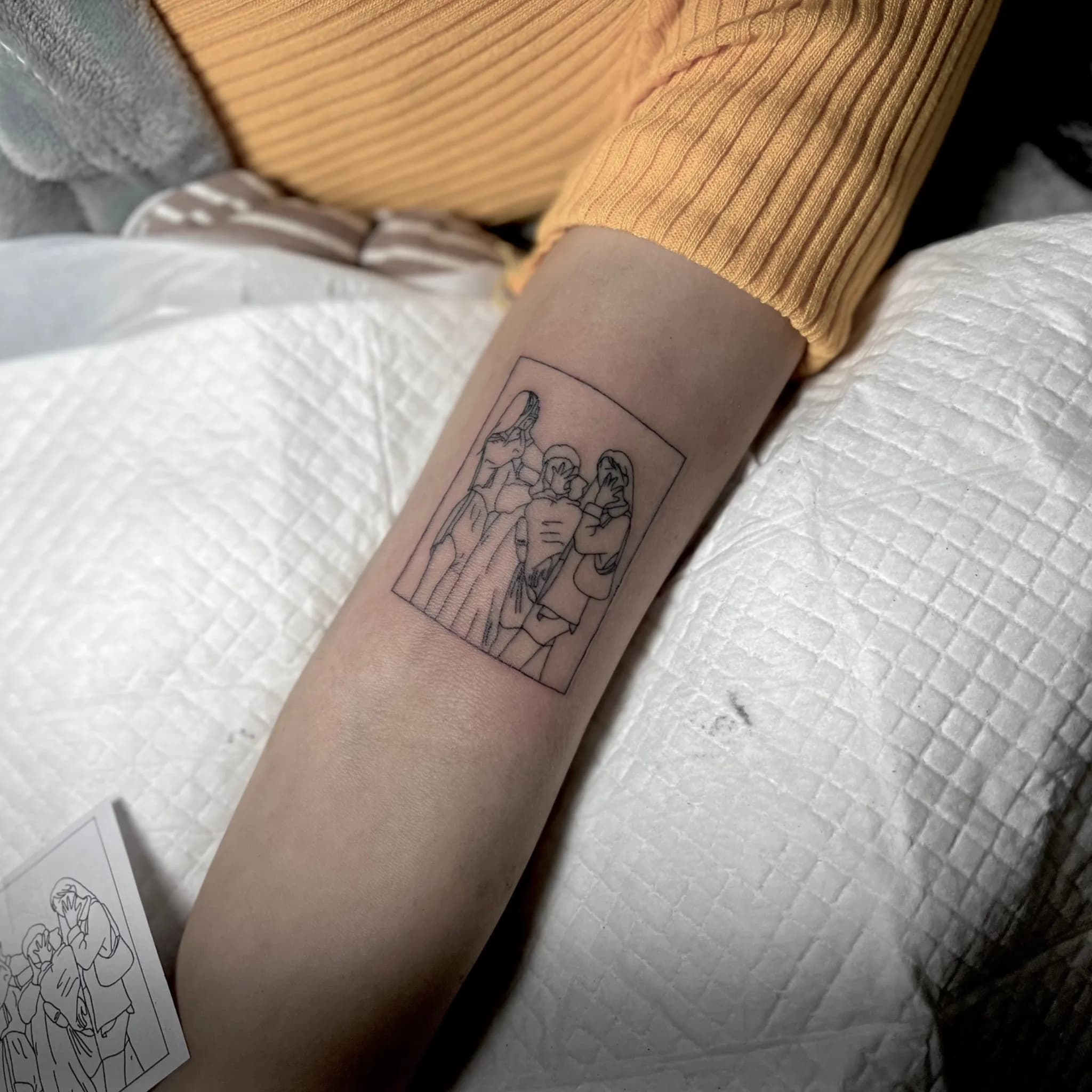 일러스트 사진 라인타투 - 1