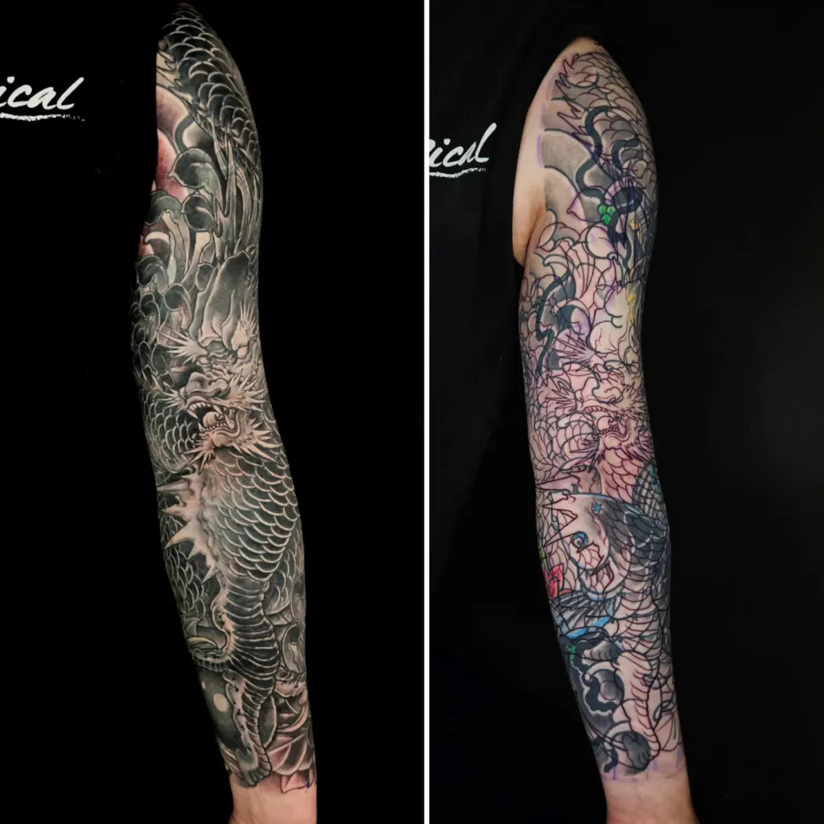 긴팔커버업 용타투