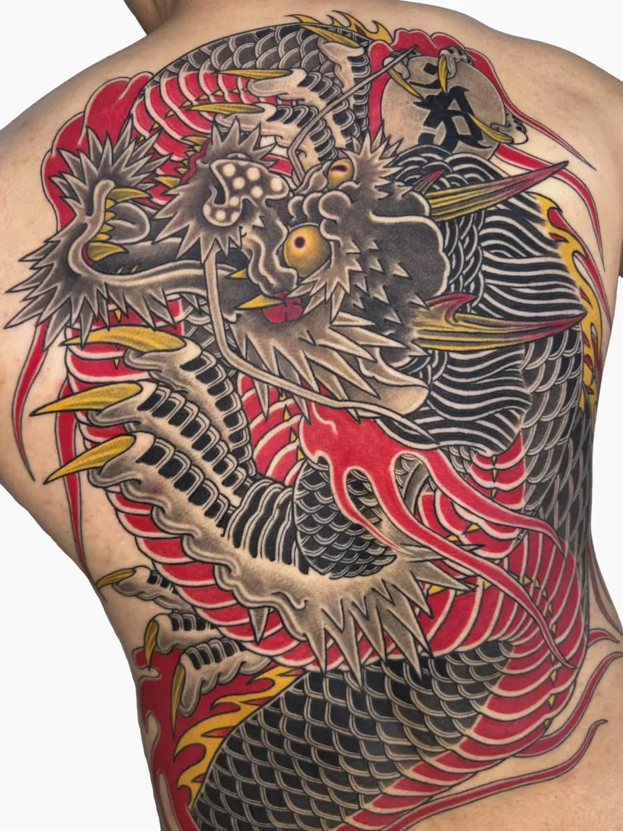 이레즈미 누키보리 용문신 타투발색 등타투 부천타투 시흥타투 제로타투 - 1