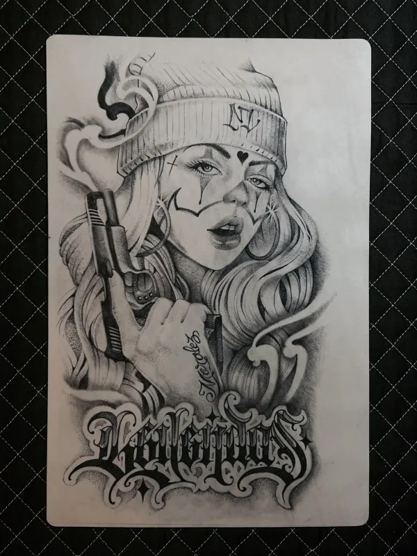 치카노 타투 도안