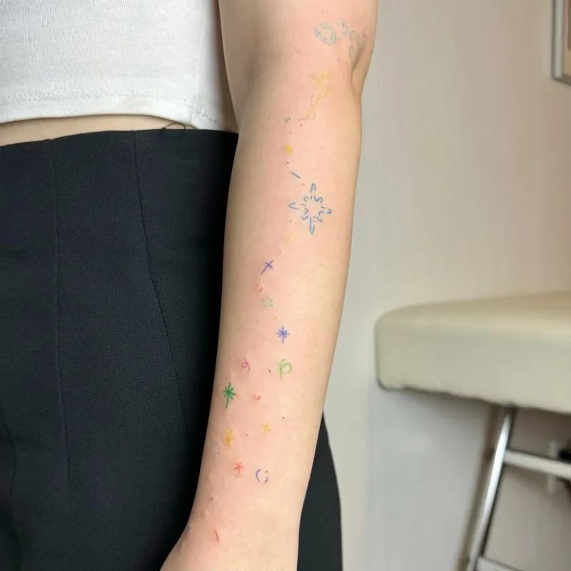 긴팔타투 반짝이타투