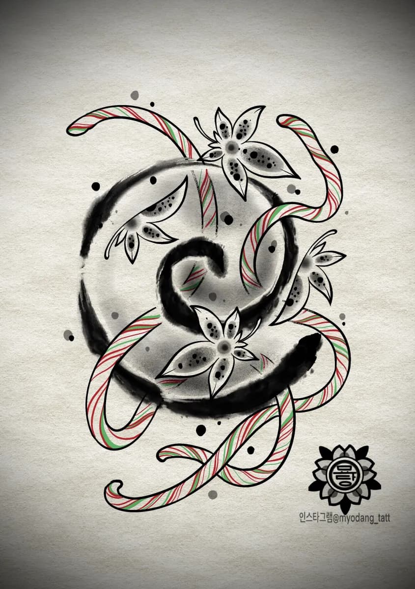 묘당타투 가슴 단풍 - 1