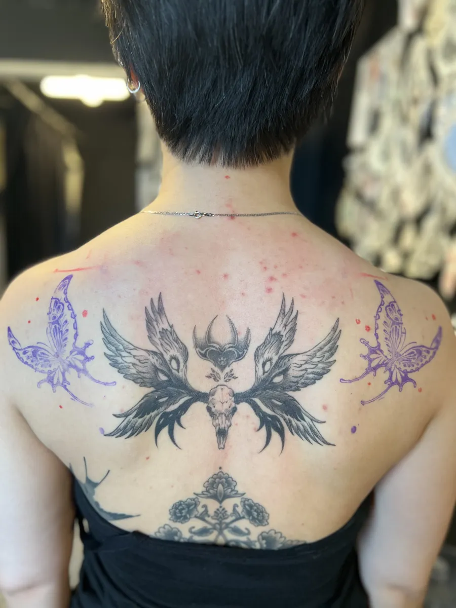 민화 푸른 나비 - 1