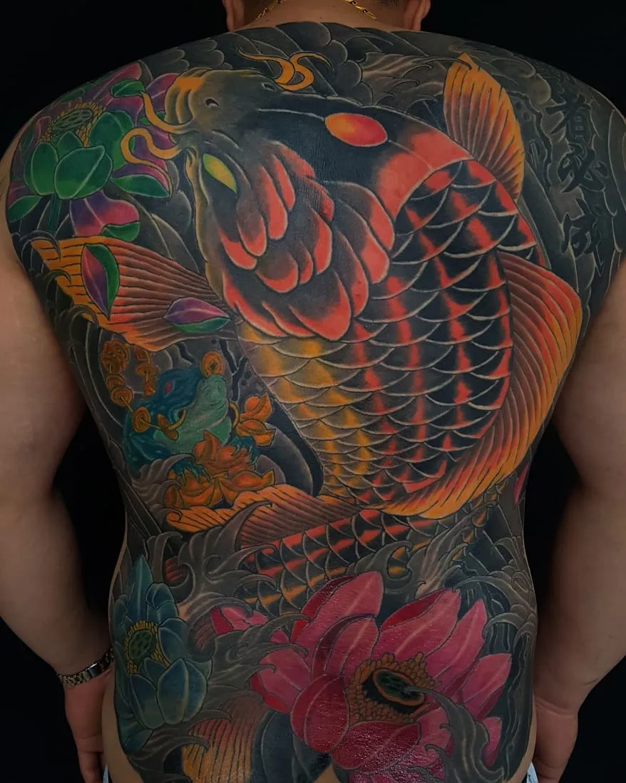 목포타투 TS타투 잉어타투 등판타투 - 1