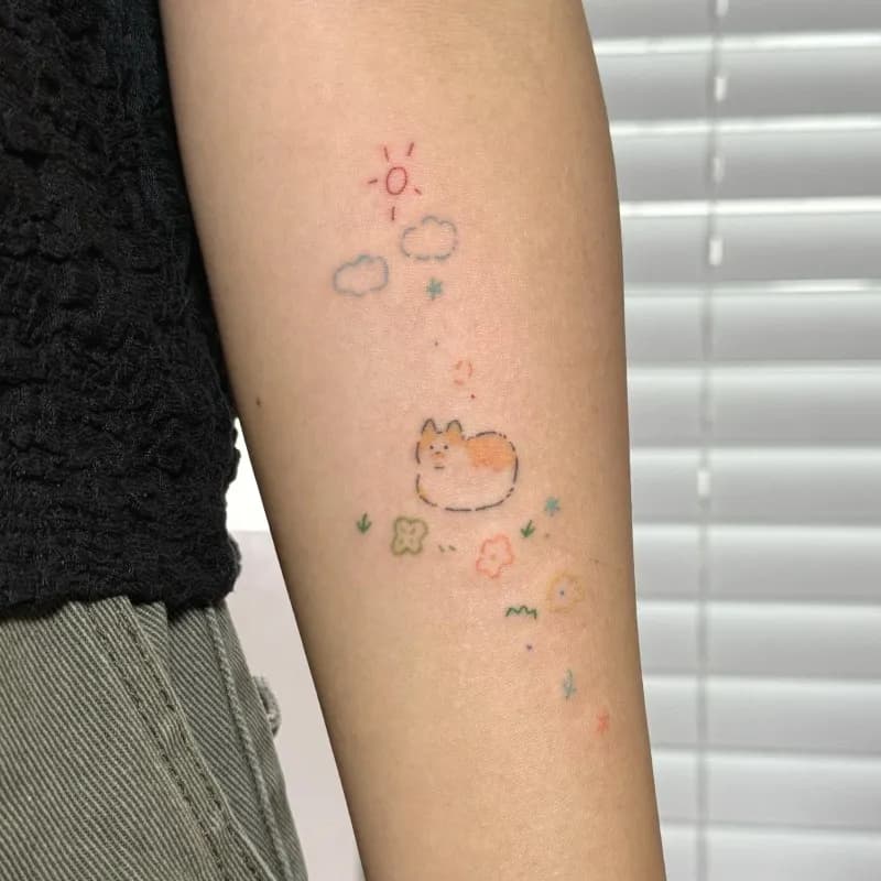 고양이타투 오너먼트타투