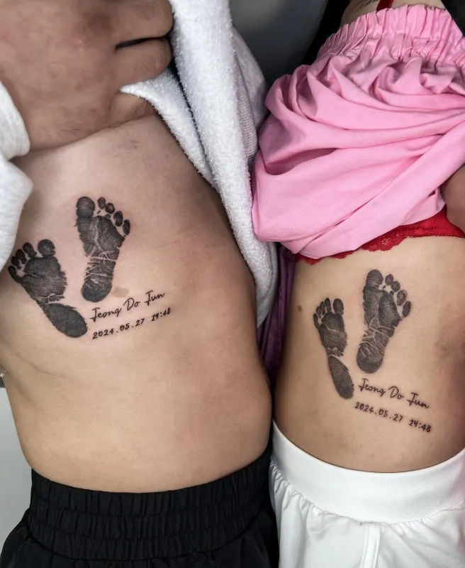 애기발도장타투