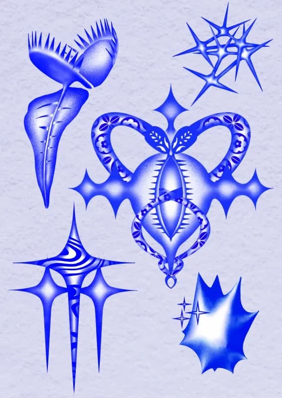 뾰족 식물타투 - 1