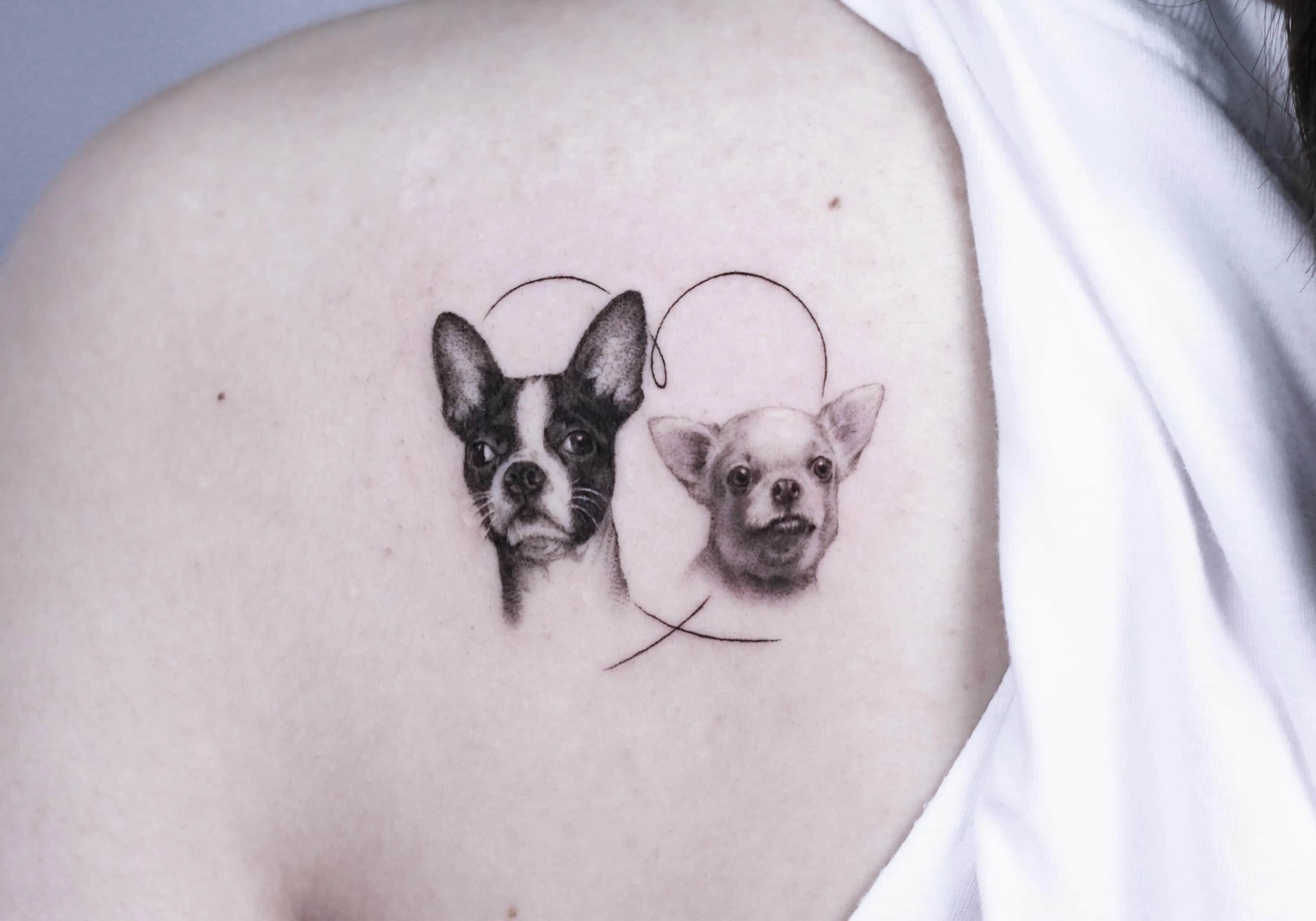 날개뼈 반려견타투