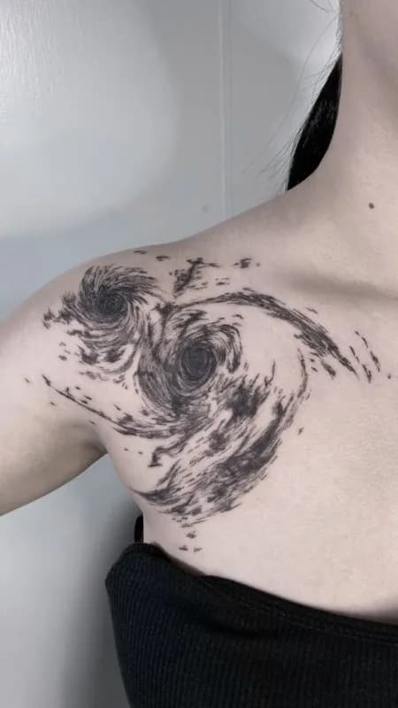 회오리질감 흐름타투