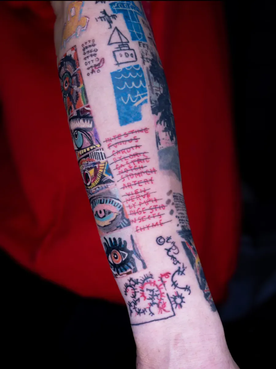 Fineart collage layout tattoo