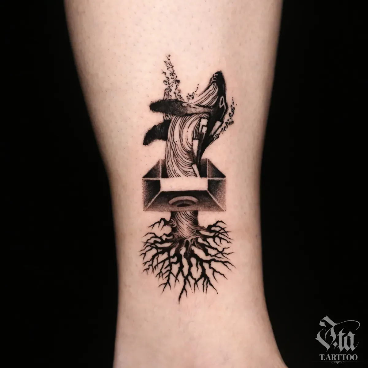 ๊ณ ๋ ์ผ๋ฌ์คํธ ํํฌ, whale tattoo - 1