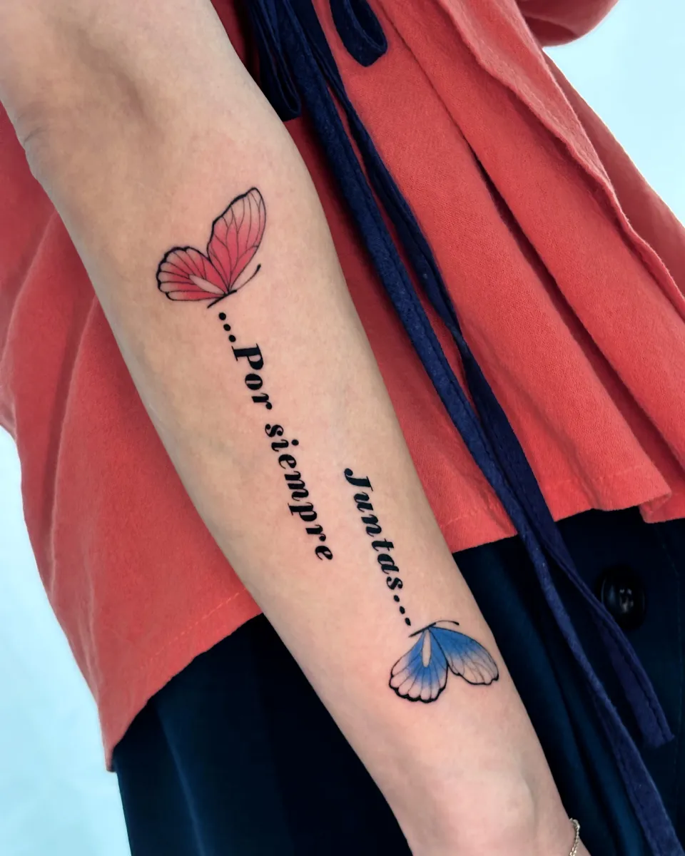 나비 미니타투 레터링 - 1