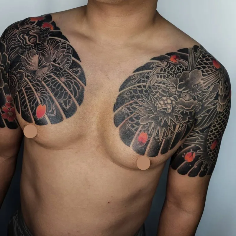 이레즈미 양가슴반팔 용타투 호랑이타투 잉어타투 부천타투 인천타투 시흥타투 제로타투