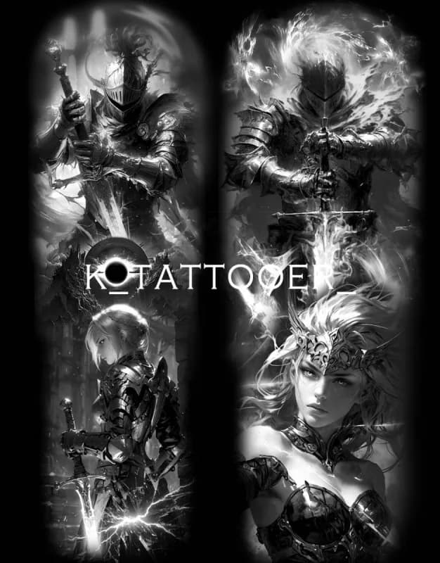 기사주제 긴팔 타투도안