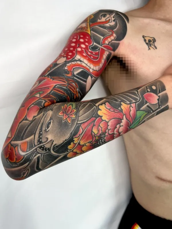 이레즈미긴팔타투 커버업타투 재패니즈타투 부천타투 by.제로타투