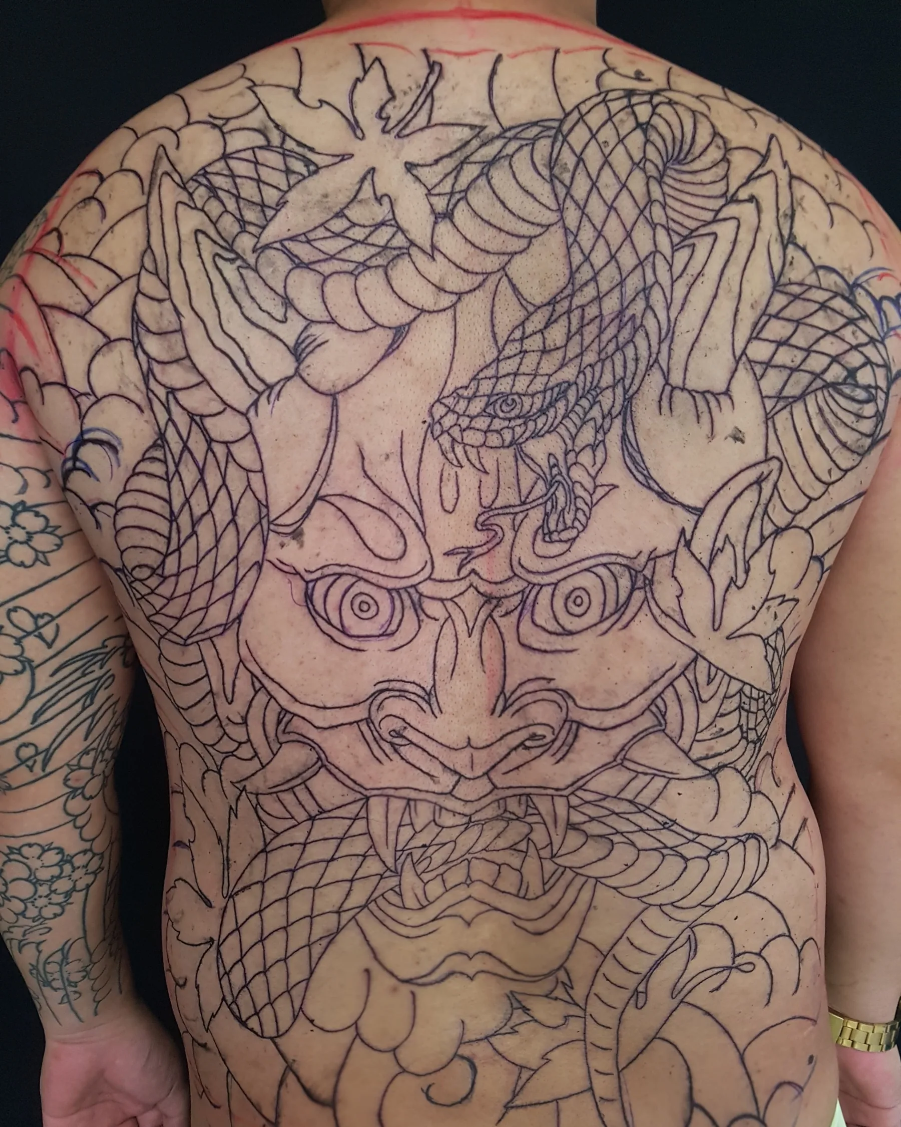 등판타투 라인작업 - 1