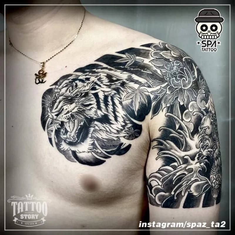 호랑이 해태 이레즈미 가슴반팔 - 1