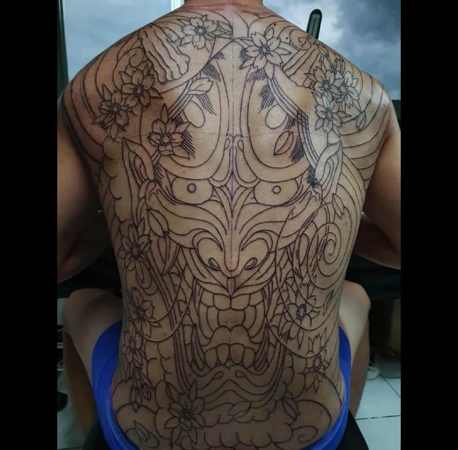 목포타투 TS타투 등판타투 한야타투 라인작업 입니다. - 1