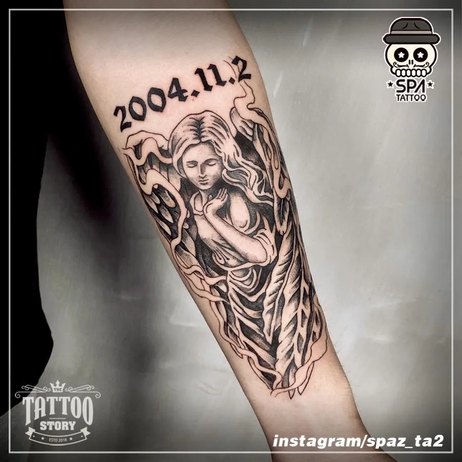 아랫팔 천주교 천사 타투 - 1