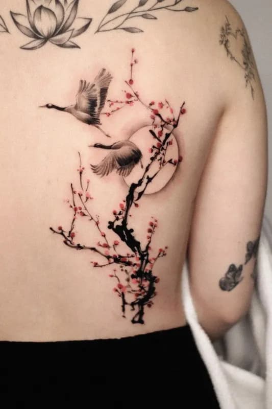 매화타투, 동양화타투, 수묵화타투