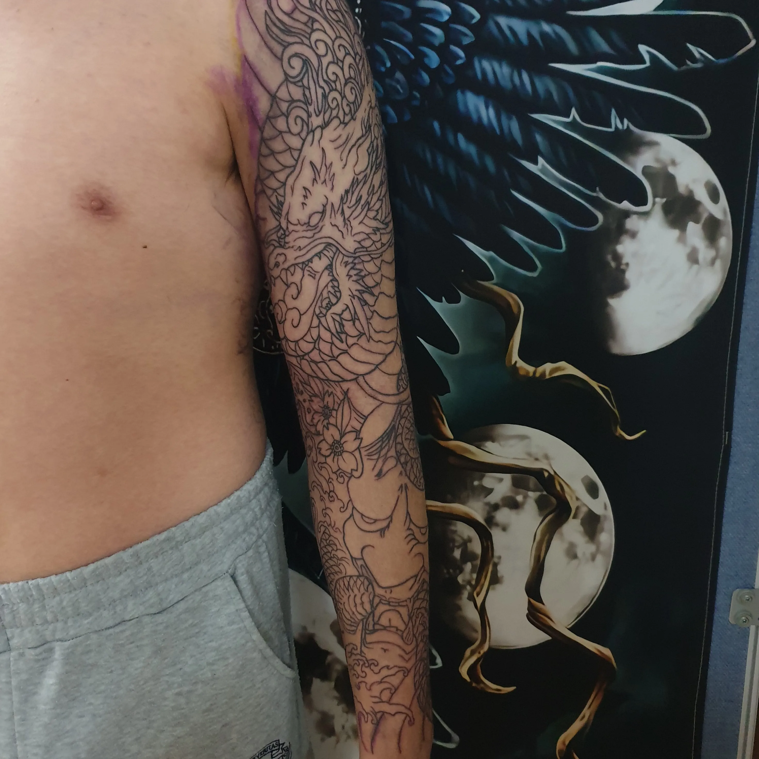 용과 한야 이레즈미 긴팔라인 명암포함 완성가 110