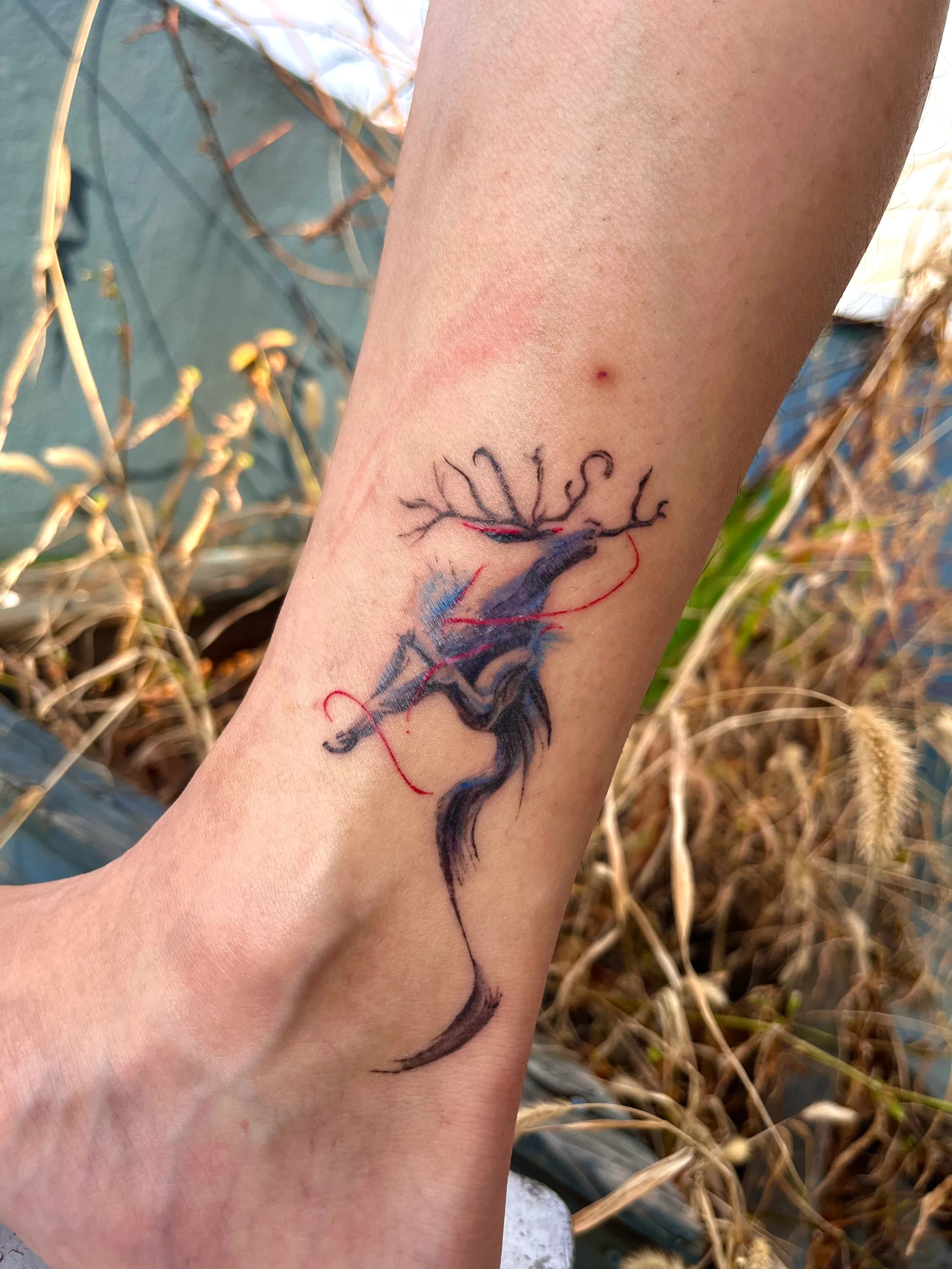 사슴 일러스트 타투 - 1