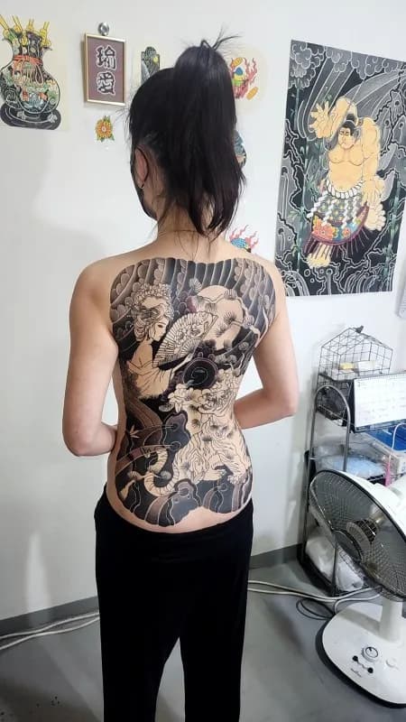 대구등판타투, 여자이레즈미, 대구타투, 대구이레즈미, 미인도, 호랑이타투, 대구여자이레즈미 - 1