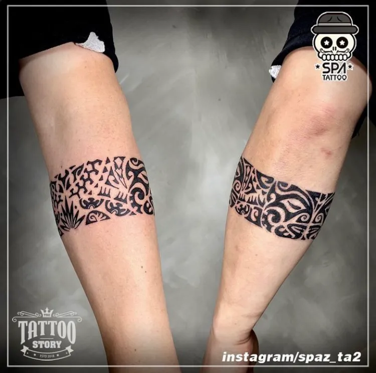 폴리네시안 밴드 띠 타투 - 1