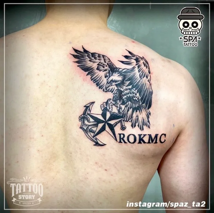 독수리 해병대 군대 심벌 타투 - 1