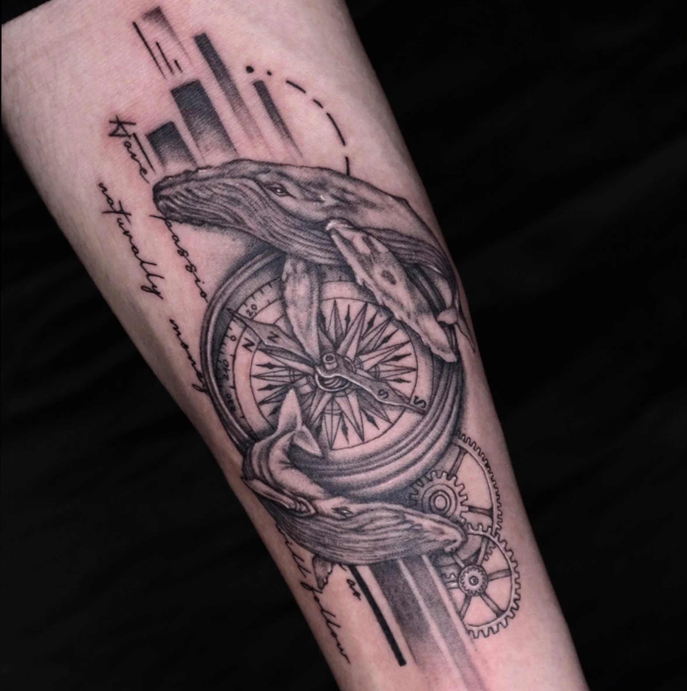 고래나침반 타투 - 1