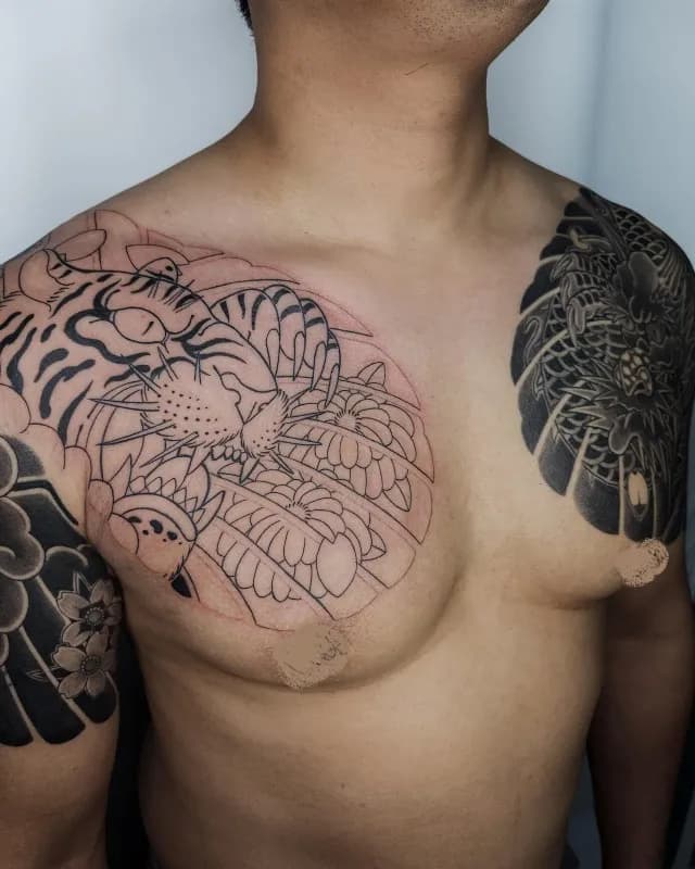 이레즈미 가슴반팔 가슴연장 호랑이타투 부천타투 제로타투 - 1