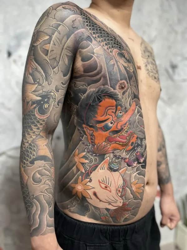 이레즈미) 앞판 무네와리 채색 작업