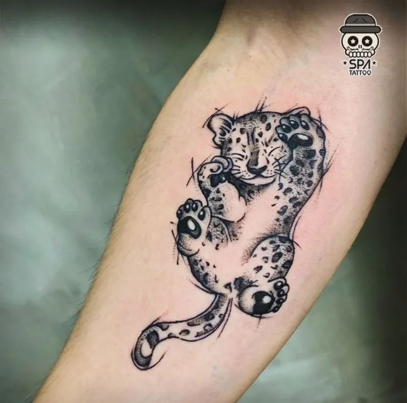 아기 호랑이 표범 타투 - 1
