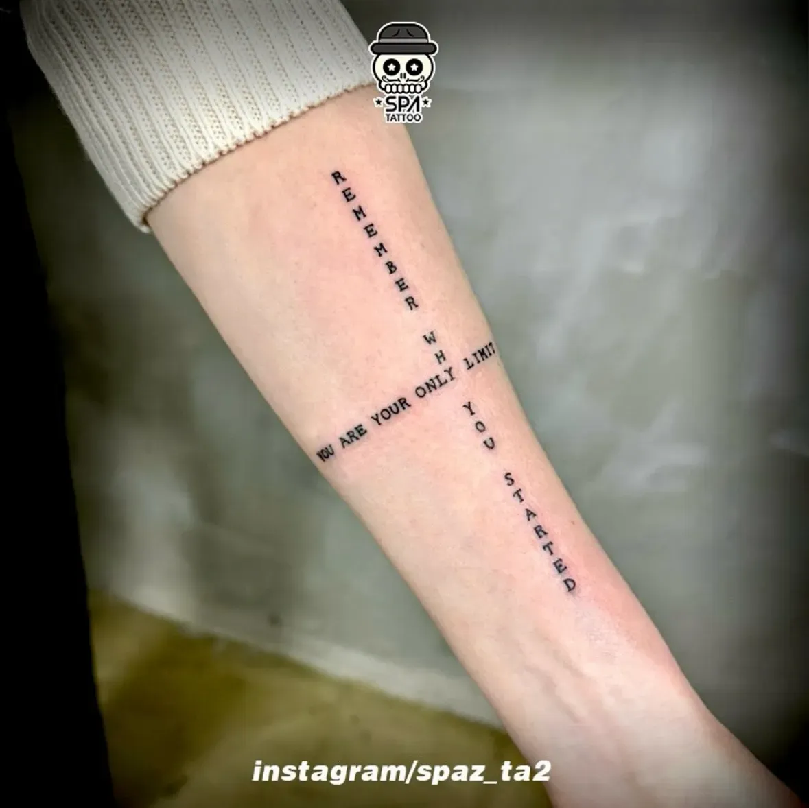 아래팔 타이핑 레터링 타투 - 1