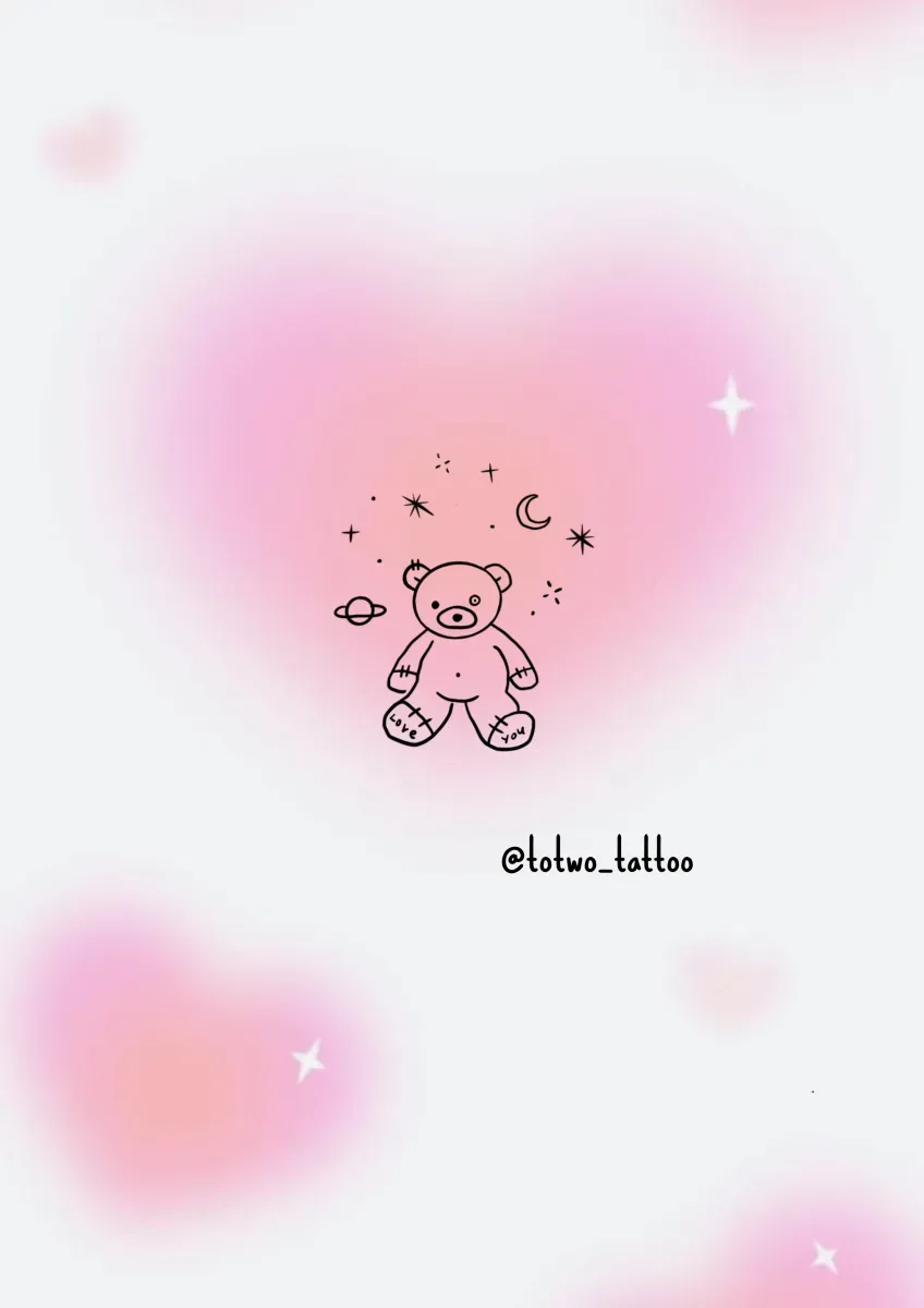 곰돌이 타투,곰인형 타투