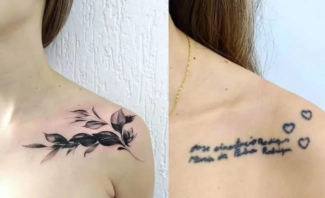 기존 타투가 보이지 않도록 자연스럽게 커버한 작품