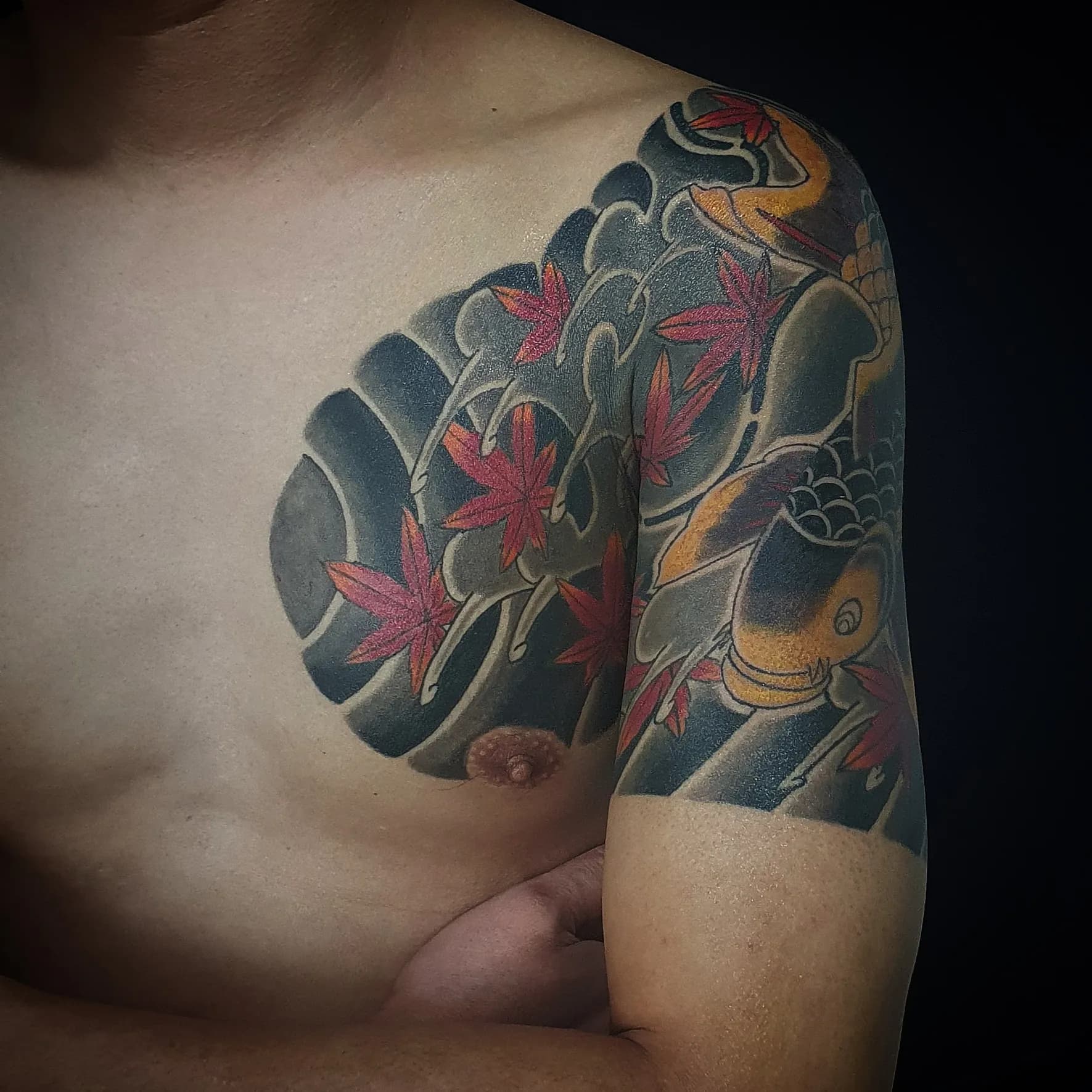 이레즈미 가슴반팔 잉어타투 - 1