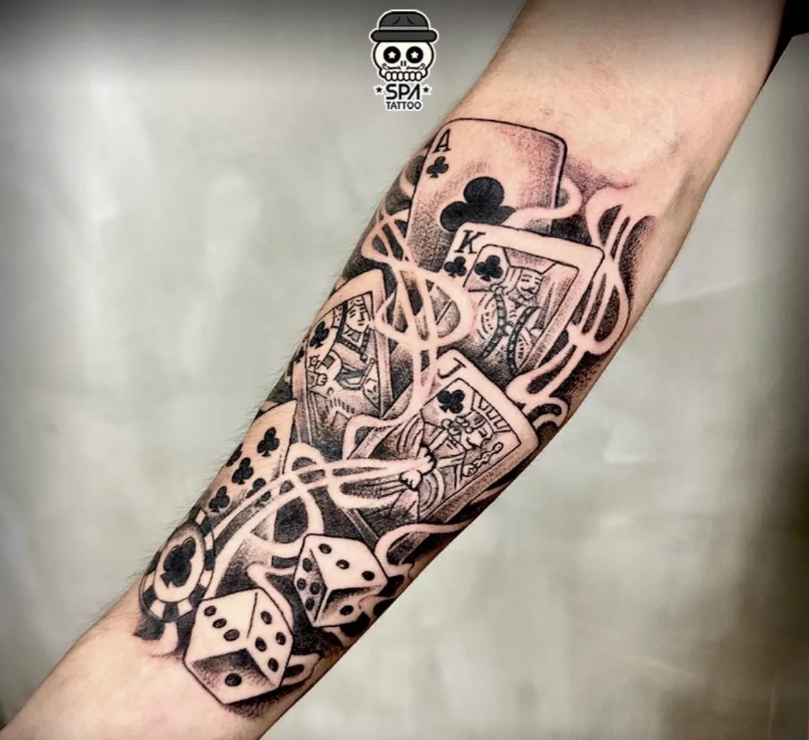 치카노 카드 겜블링 타투 - 1