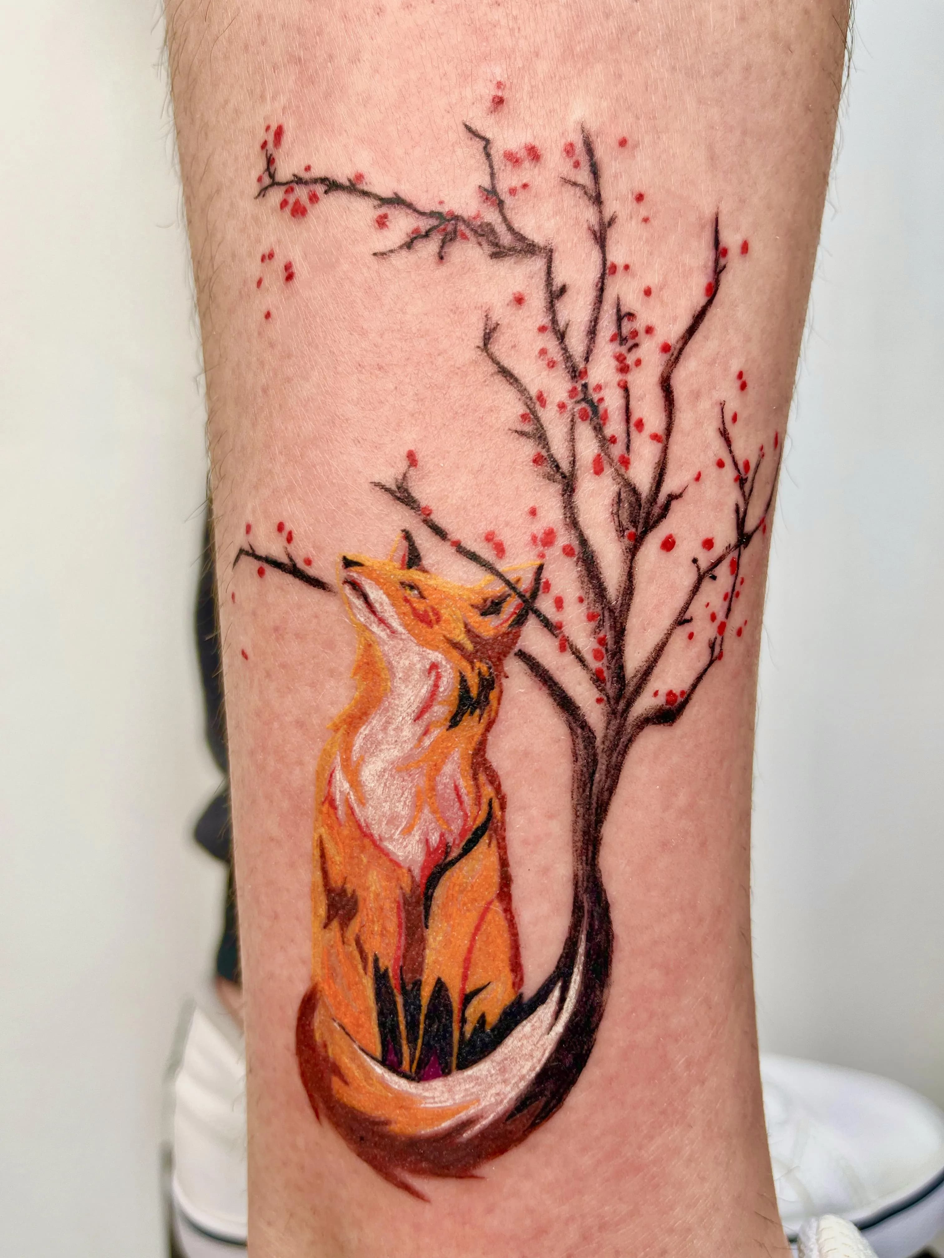 여우 일러스트 타투 - 1