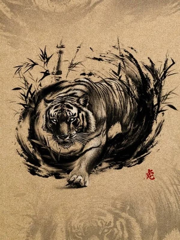 호랑이 도안 - 1